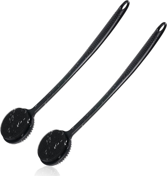 2 Pack Back Scrubber for Shower, 17In Lengthen Long Handle Body Brush, Double Si