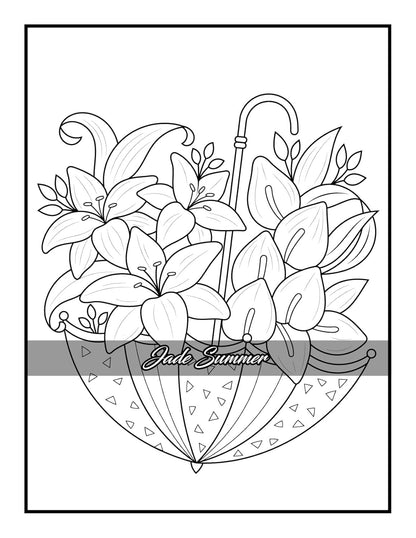 100 Flowers: an Adult Coloring Book with Bouquets, Wreaths, Swirls, Patterns, De