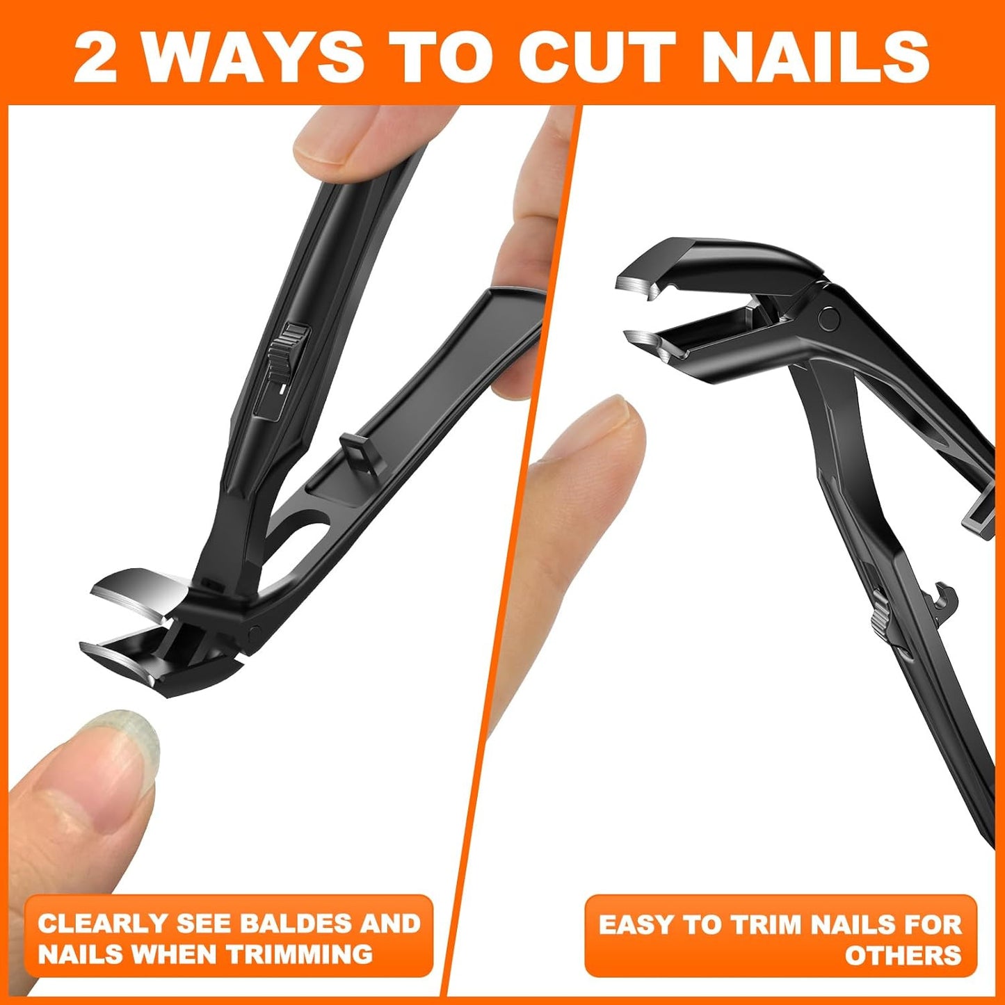 Toenail Clippers for Seniors Thick Toenails, Upgrade Angled Head Large Toe Nail