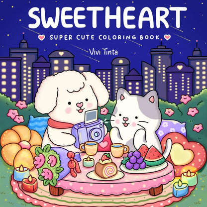 Sweetheart: Coloring Book for Adults & Teens Featuring Adorable Animals Valentin