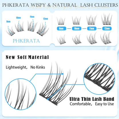 Wispy Lash Extension Kit Natural Lash Clusters Kit DIY Eyelash Clusters at Home