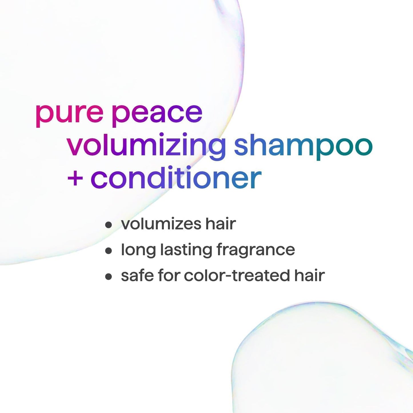 Volumizing Shampoo, Pure Peace with Rose, Peony, and Pink Sea Salt Scent Notes,