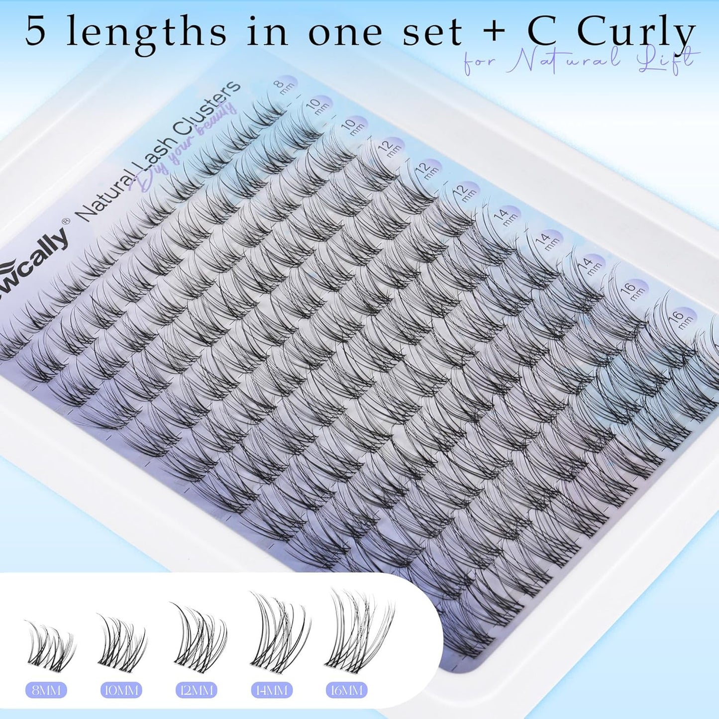 Natural Eyelash Clusters Lash Individuals DIY Lash Extension C-Curly Cluster Eye