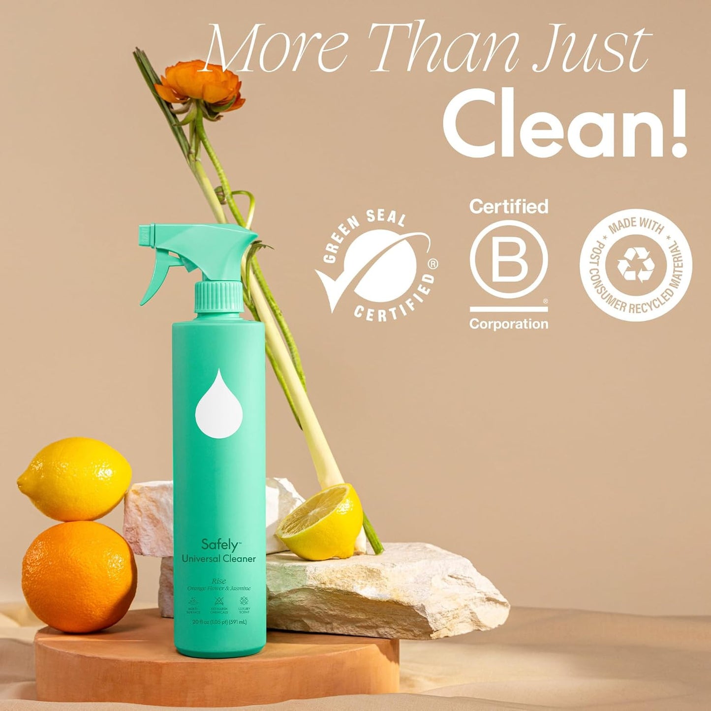 Universal Cleaner–Plant-Based Multi-Purpose Spray with Rise Scent|Bleach-Free,Sa
