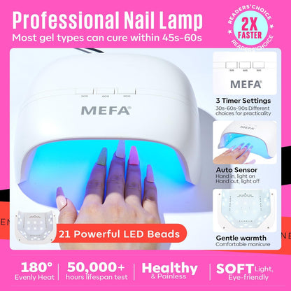 34 Pcs Gel Nail Polish Kit with U V Light, 20 Colors All Seasons Soak off Gel Po
