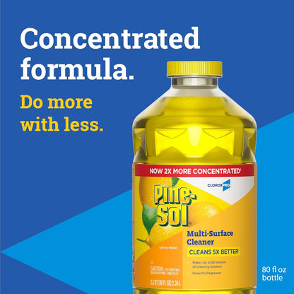 Multi-Surface Cleaner, , 2X Concentrated Formula, Lemon Fresh, 80 Fl Oz