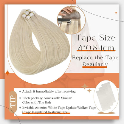 Tape in Extensions 20 Inch Hair Extensions Real Human Hair Tape in Double Sided