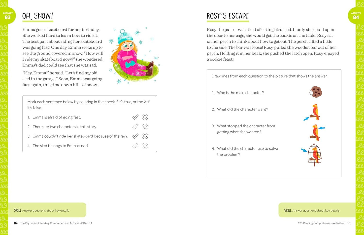 The Big Book of Reading Comprehension Activities, Grade 1: 120 Activities for Af