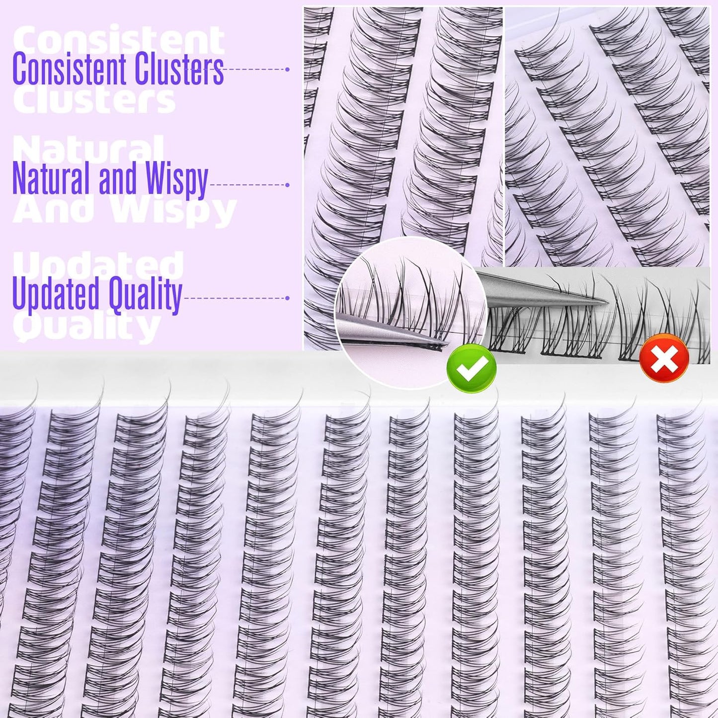Natural Lash Clusters Wispy Cluster Eyelash Extensions 144Pcs Eyelash Clusters 9