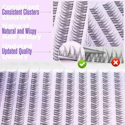 Natural Lash Clusters Wispy Cluster Eyelash Extensions 144Pcs Eyelash Clusters 9