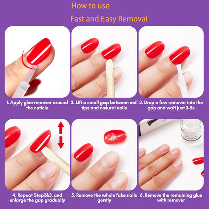 Nail Glue Remover for Press on Nails - 30ML Glueoff Easy Removal Versatile Debon