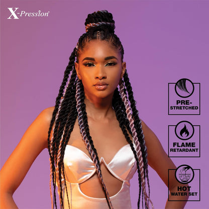 X-Pression Prestretched Braiding Hair - 3X Braid 58 Inch All Kanekalon Flame Ret