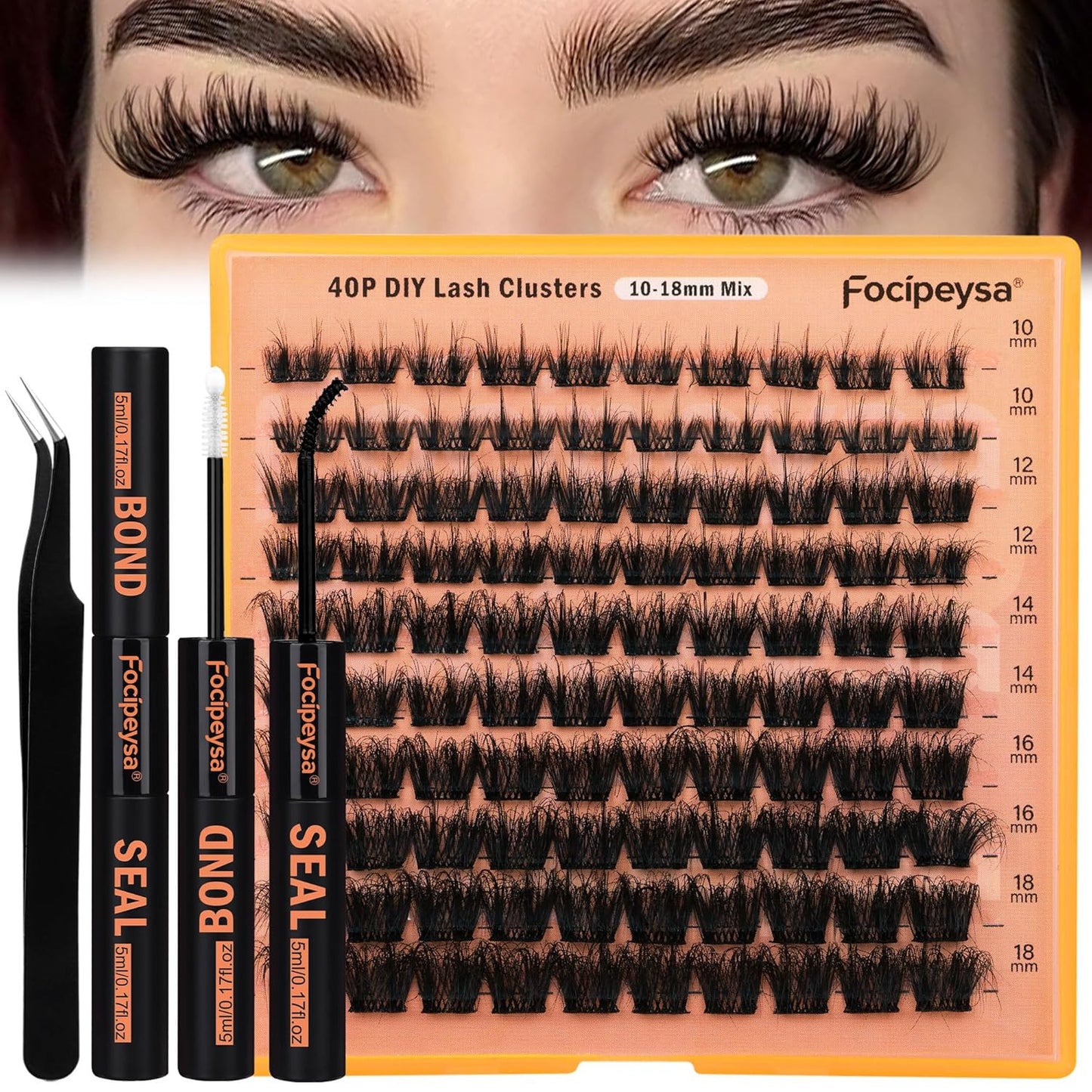 Thick Lash Extension Kit Full Volume Lash Clusters 40P Eyelash Extension Kit DIY