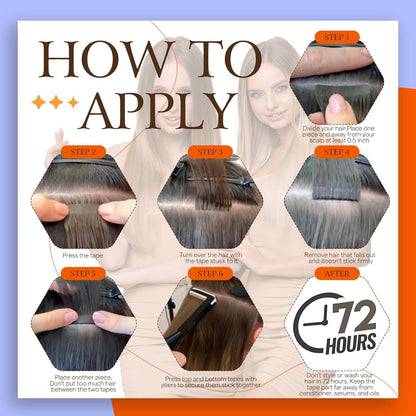 Tape in Hair Extensions Seamless Hair Extensions Tape in Color 1000 Blonde Glue