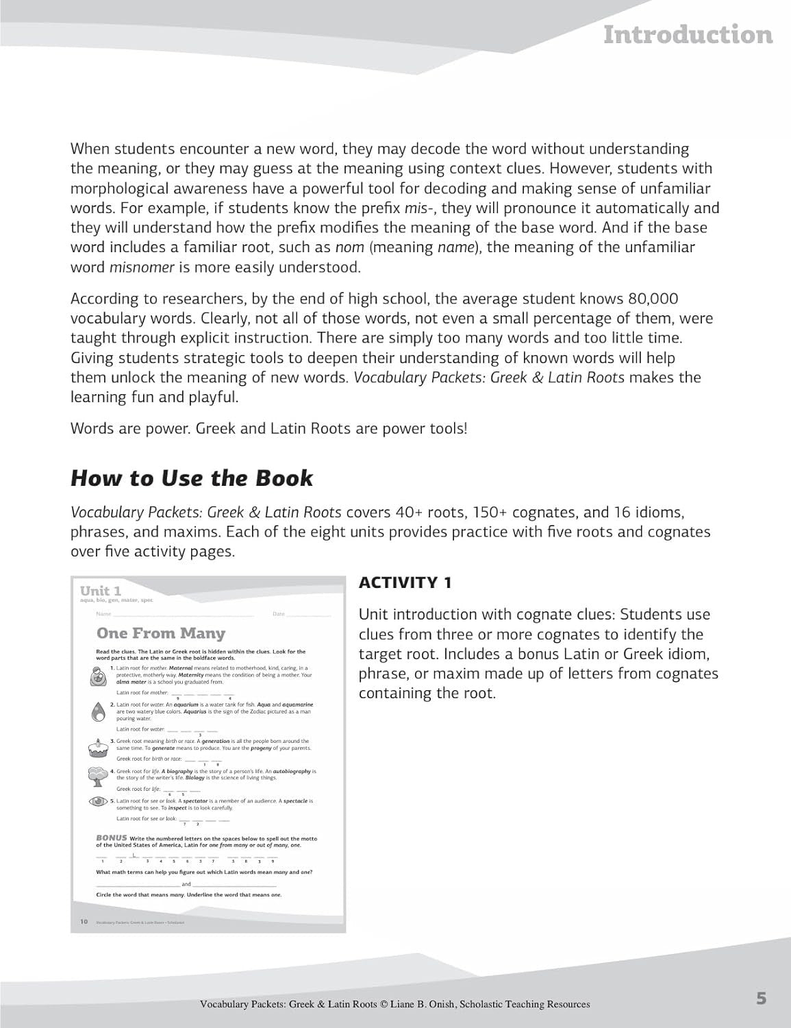 Vocabulary Packets: Greek & Latin Roots: Ready-To-Go Learning Packets That Teach