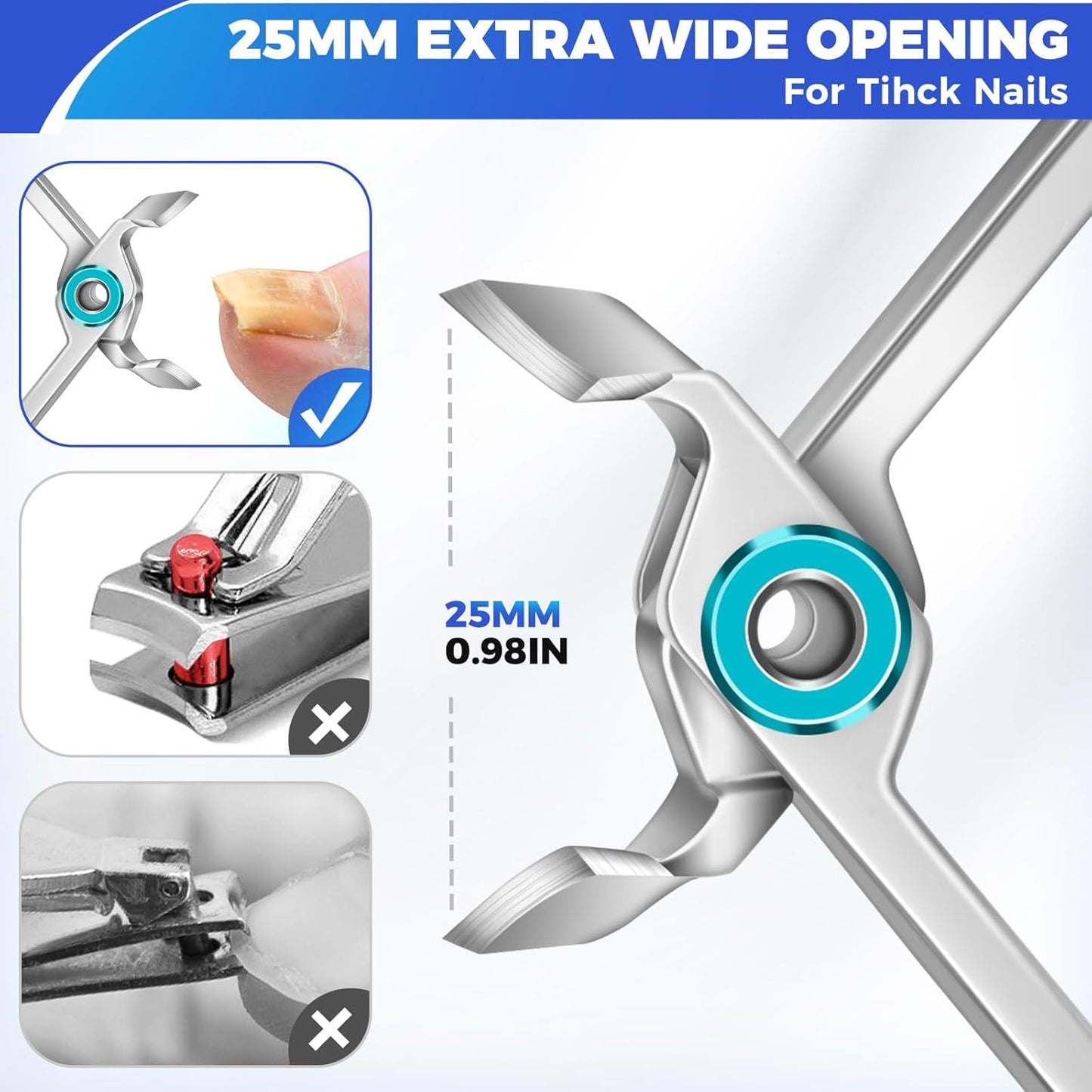 Toenail Clippers for Thick Toenails for Seniors, Slanted Nail Clippers for Men T