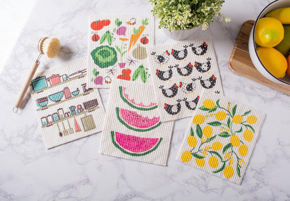 Swedish Dishcloths for Kitchen & Cleaning, Reusable, Machine Washable & Dishwash