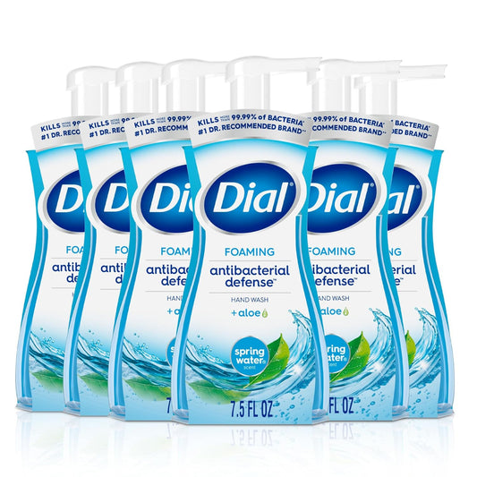 Antibacterial Foaming Hand Wash, Spring Water, 7.5 Fl Oz (Pack of 6)