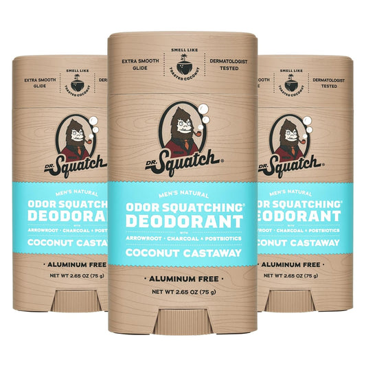 Natural Deodorant for Men - Odor-Squatching Aluminum Free - Coconut Castaway (2.