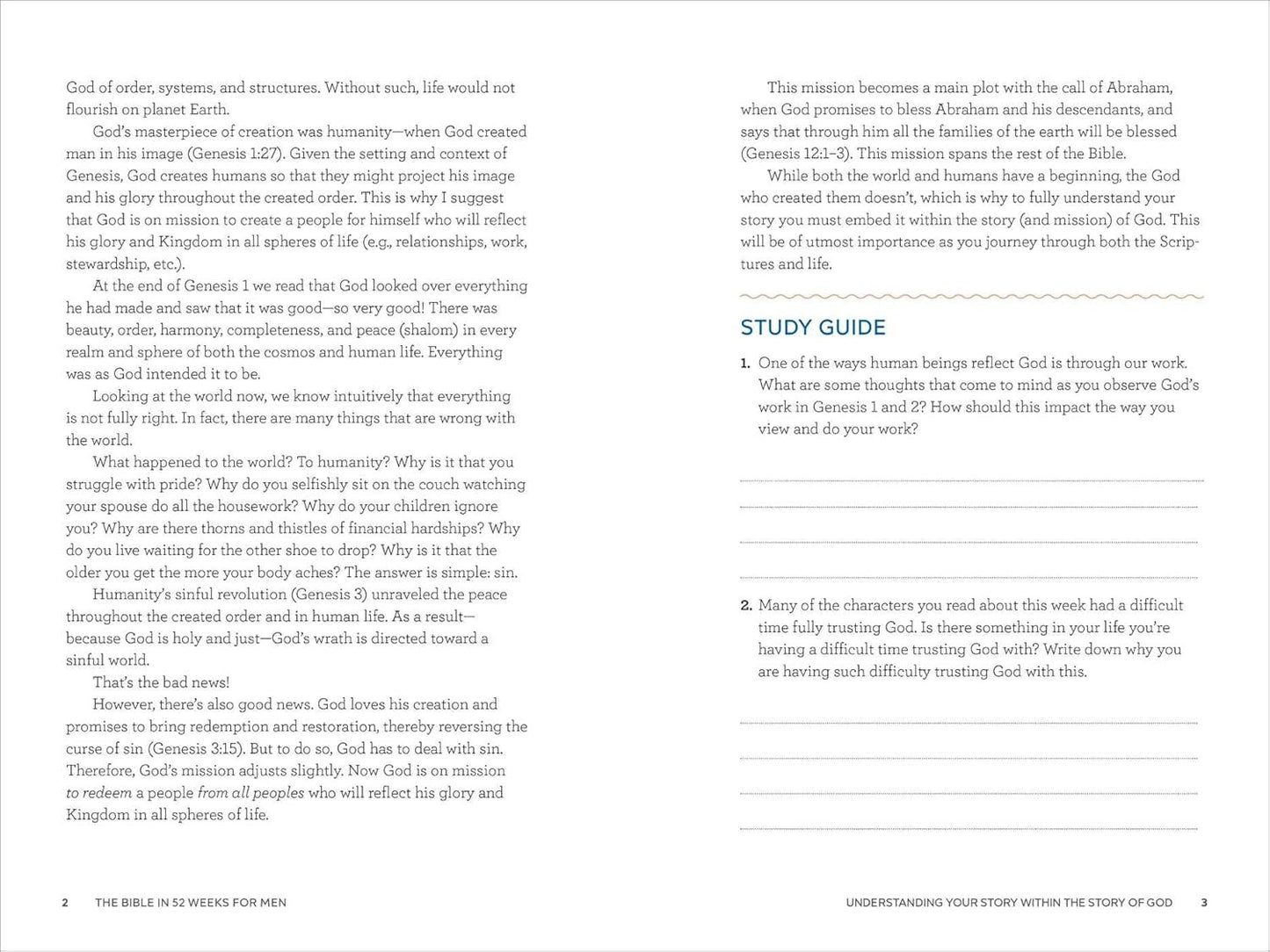 The Bible in 52 Weeks for Men: a Yearlong Bible Study