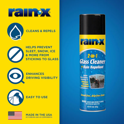 5080233 2-In-1 Glass Cleaner plus Rain Repellent, 18 Ounce , BLUE