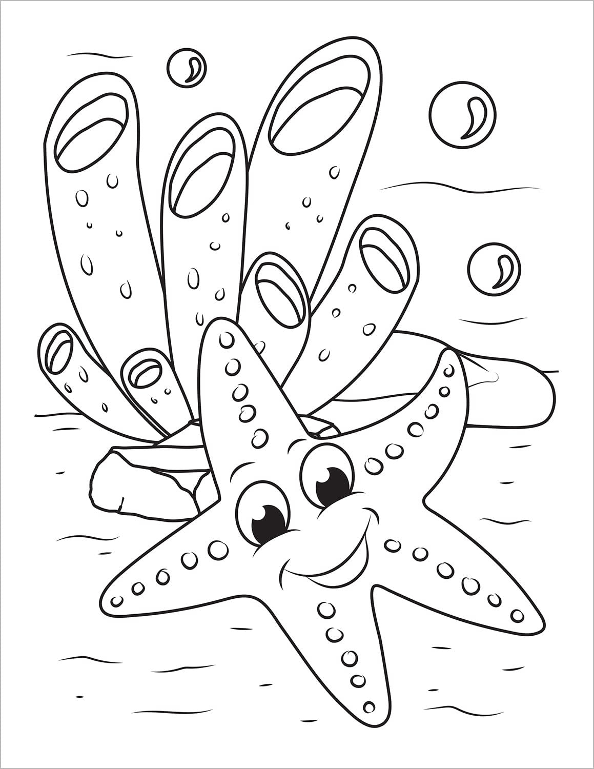 Ocean Coloring Book: Fish & Underwater Sea Animals to Color for Kids Ages 4-8 (C