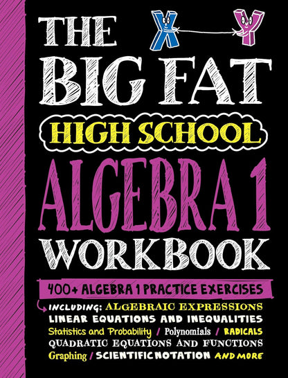 The Big Fat High School Algebra 1 Workbook: 400+ Algebra 1 Practice Exercises (B