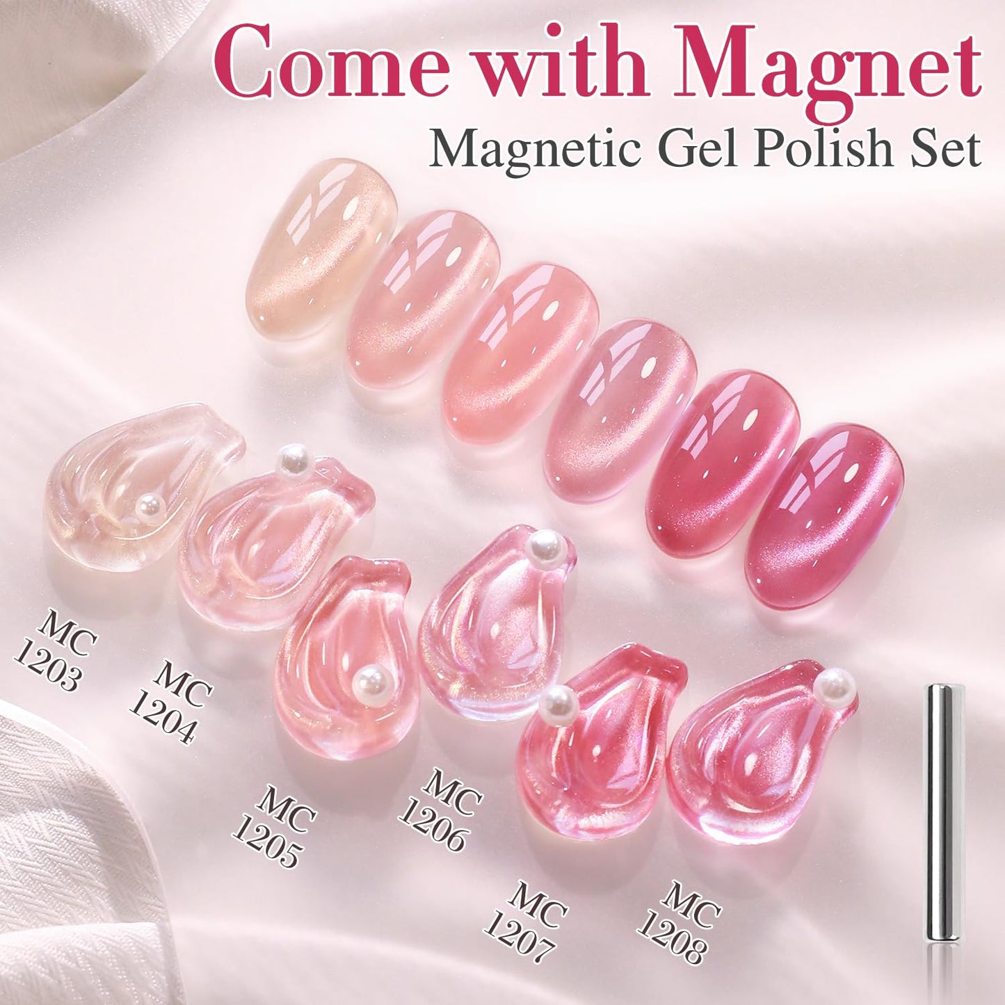 0.5 OZ Cat Eye Gel Polish with Magnet 15ML Holographic Glitter Shimmer Transluce