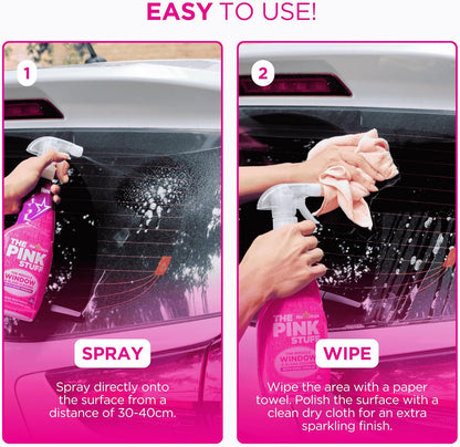 The Pink Stuff Miracle Window Cleaner Spray, 30 Fl Oz – Now 20% More! Streak-Fre