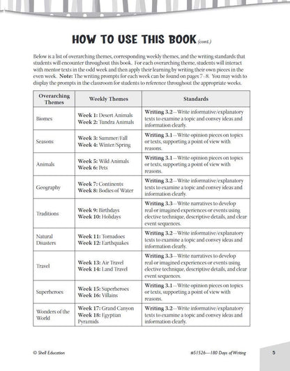 180 Days of Writing for Third Grade - an Easy-To-Use Third Grade Writing Workboo