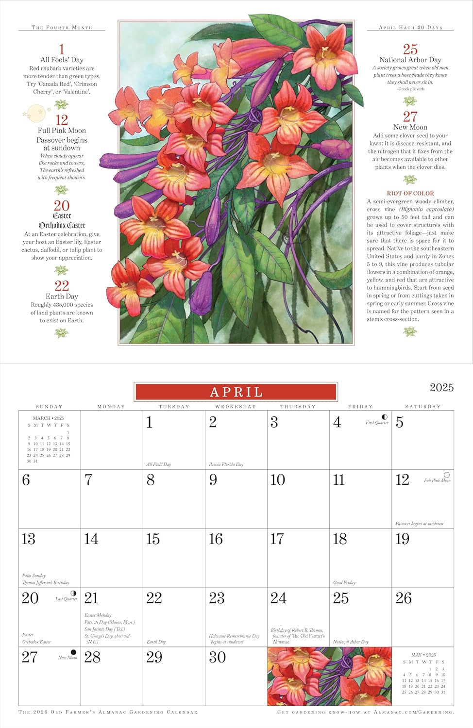 The 2025 Old Farmer'S Almanac Gardening Wall Calendar