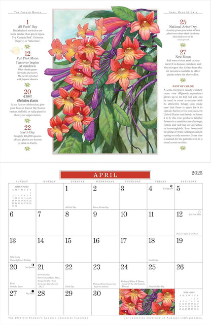 The 2025 Old Farmer'S Almanac Gardening Wall Calendar