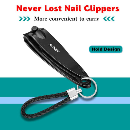 Nail Clippers Set, Heavy Duty Black Matte Stainless Steel Nail Clipper with Nail
