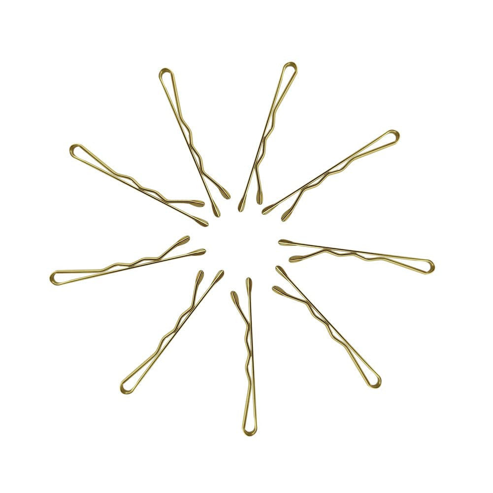 220 Count Mini Wavy 1.38 Inch Blonde Bobby Pins,  Small Gold Hair Clips with Sto