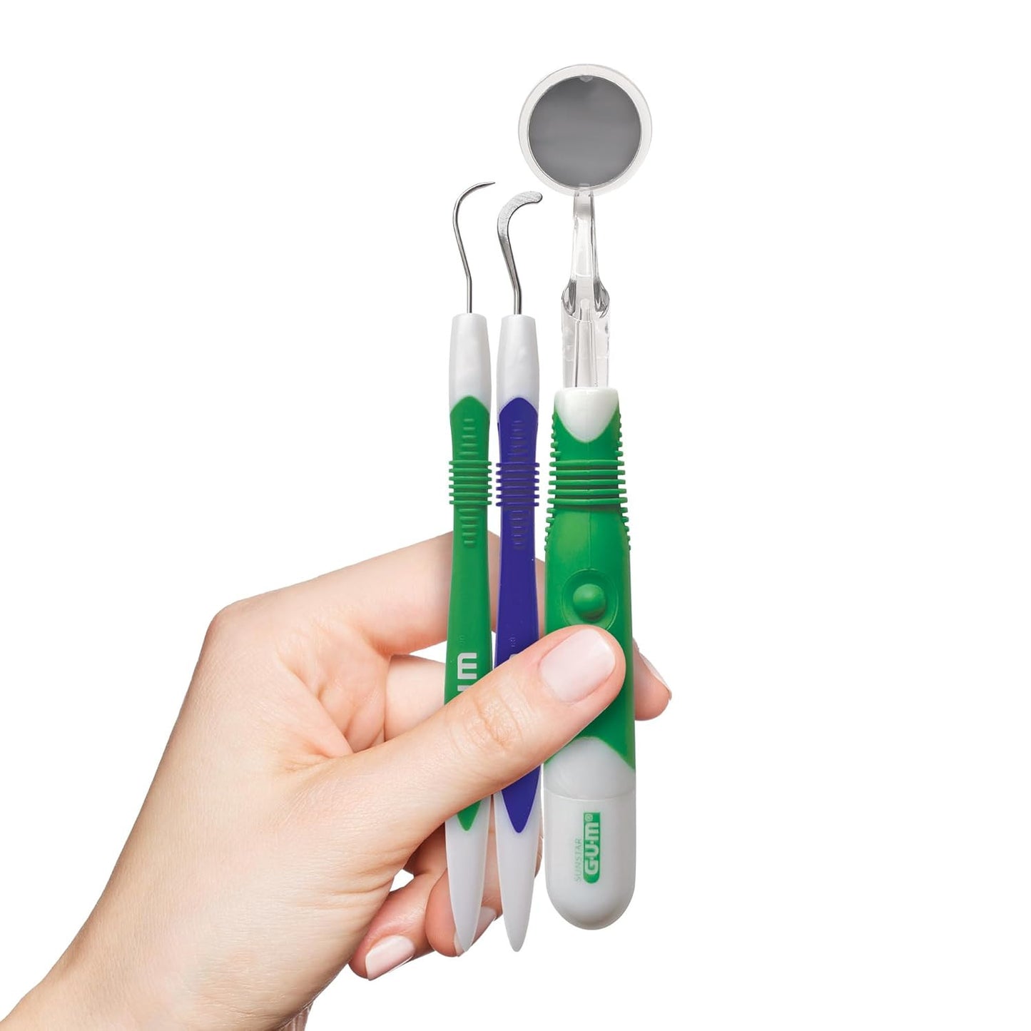 Oral Care Dental Cleaning Kit, Dental Mirror with Light, Explorer Pick, and Dent