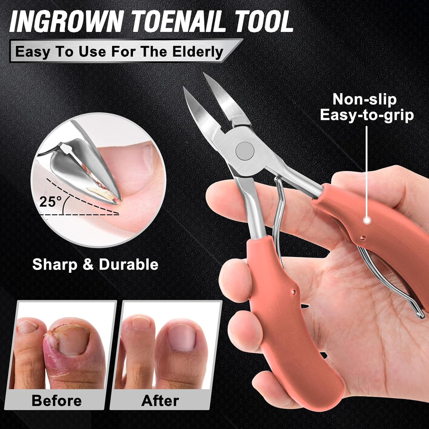 Toenail Clippers for Seniors Thick Toenails,  Heavy Duty Toe Nail Clippers Adult