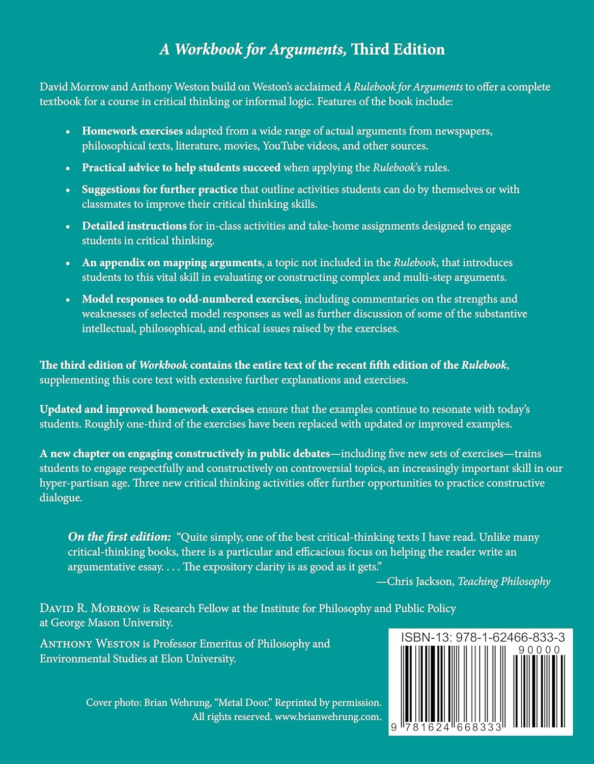 A Workbook for Arguments: a Complete Course in Critical Thinking