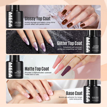 60 Pcs Gel Nail Polish Kit with U V Light, 32 Colors All Seasons Nude Gel Nail P