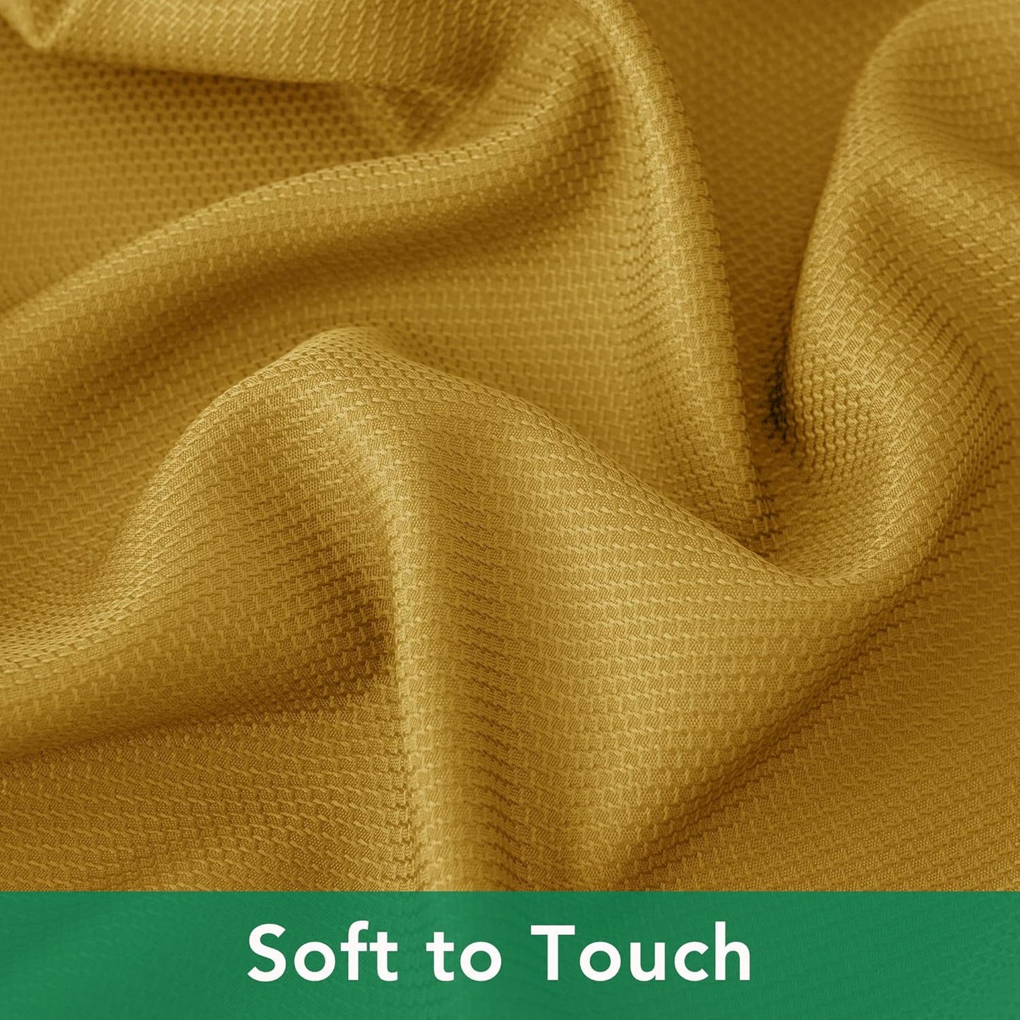 Textured Fabric round Christmas Table Cloths 108", Gold Water Resistant Table Co