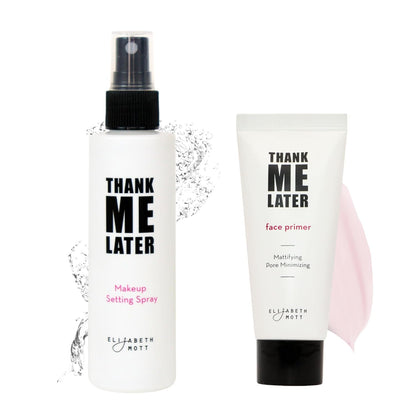 Thank Me Later Primer & Setting Spray Duo – Oil-Control Face Primer for Smooth,