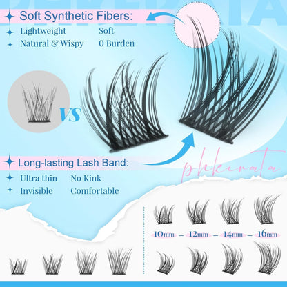 Natural Lash Extension Kit Wispy Lash Clusters Kit Lashes Clusters C Curvature C