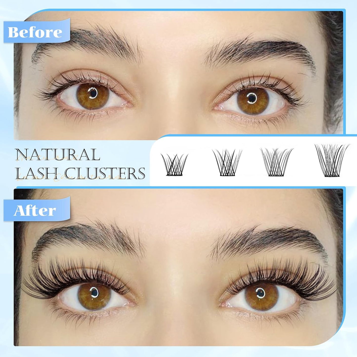 Natural Eyelash Clusters Wispy Lashes Clusters C Curvature 110 Pcs Cluster Eyela
