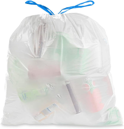 8 Gallon 0.7 MIL White Drawstring Fresh Scented Trash Bags - 22" X 22" - Pack of