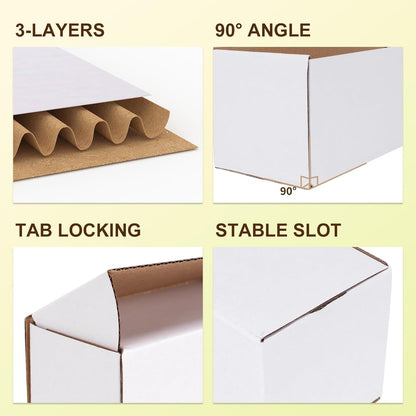7X5X4 Small Shipping Boxes Set of 40, White Corrugated Cardboard Box Shipping Bo