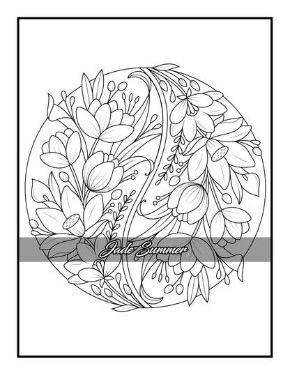 100 Flowers: an Adult Coloring Book with Bouquets, Wreaths, Swirls, Patterns, De