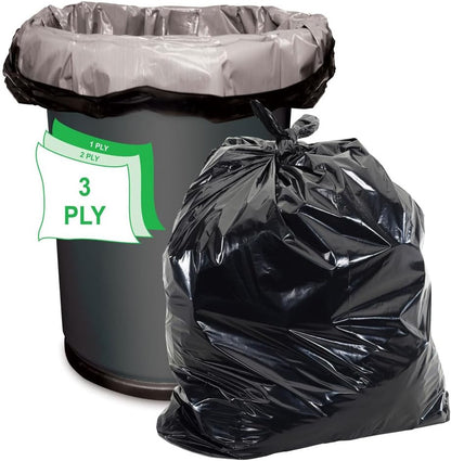 20-30 Gallon Trash Bags - (100 Count) 1.1 MIL (Equiv) Low Density Plastic Garbag