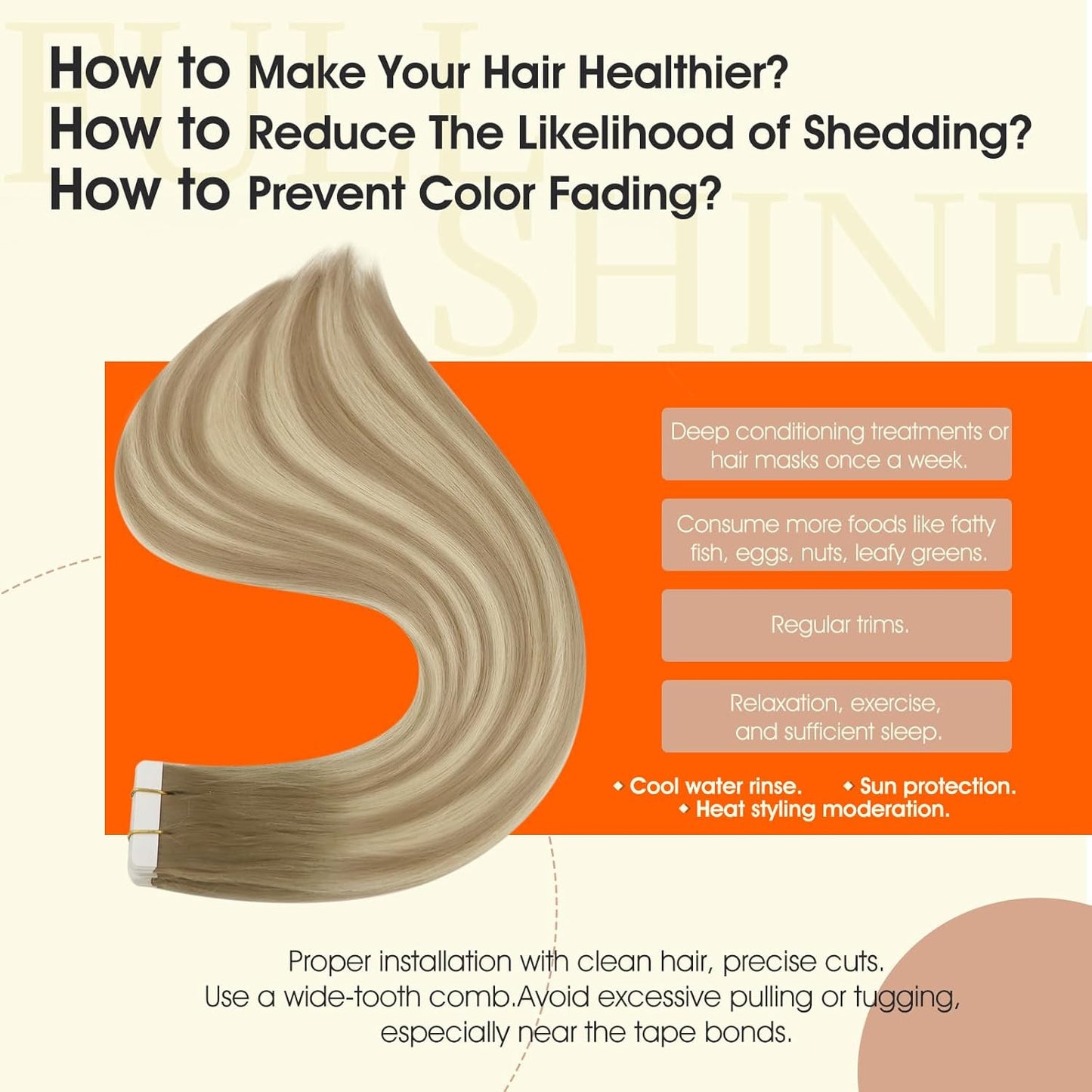 Tape in Extensions Human Hair 20 Inch Tape in Hair Extensions Balayage Color 8 A