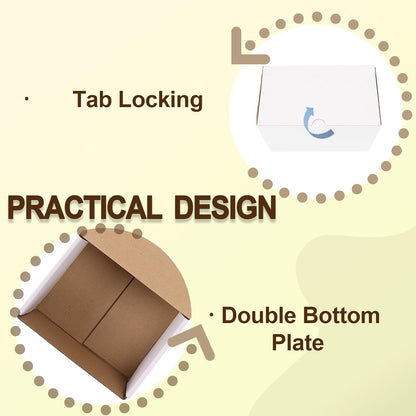 7X5X4 Small Shipping Boxes Set of 40, White Corrugated Cardboard Box Shipping Bo