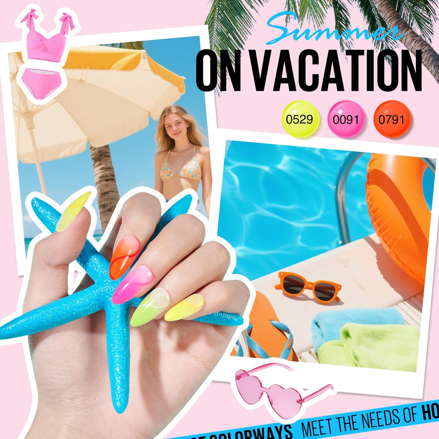 Neon Gel Nail Polish Set 6 Colors, Summer Neon Green Lime Yellow Pink Navy Blue