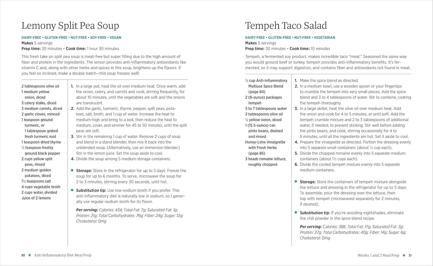 Anti-Inflammatory Diet Meal Prep: 6 Weekly Plans and 80+ Recipes to Simplify You